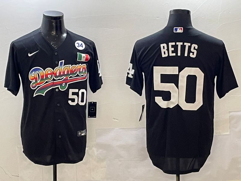 Men Los Angeles Dodgers #50 Betts Black Fashion 2025 Nike MLB Jersey style 2->los angeles dodgers->MLB Jersey